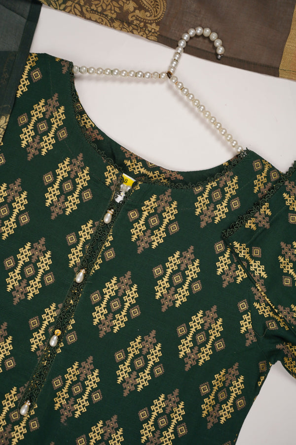 Rozi - Exclusive Khaddar Outfit with Multani Shawl - Ready to Wear - Warm Fabric PD138