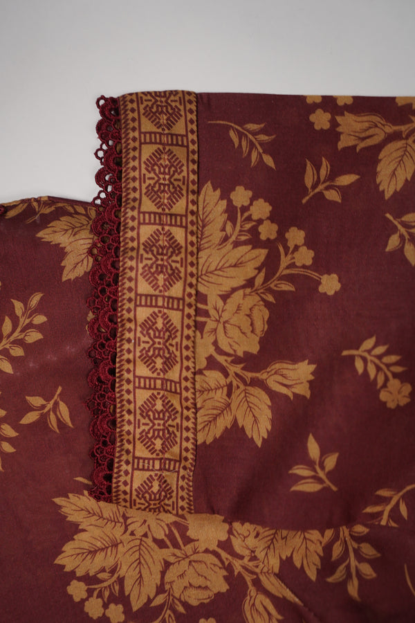 Rozi - Luxury Cotton Lawn Outfit With Voile Dupatta - Ready to Wear PD036