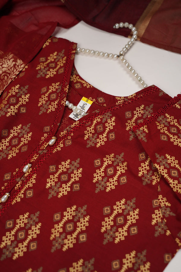 Rozi - Exclusive Khaddar Outfit with Multani Shawl - Ready to Wear - Warm Fabric PD137