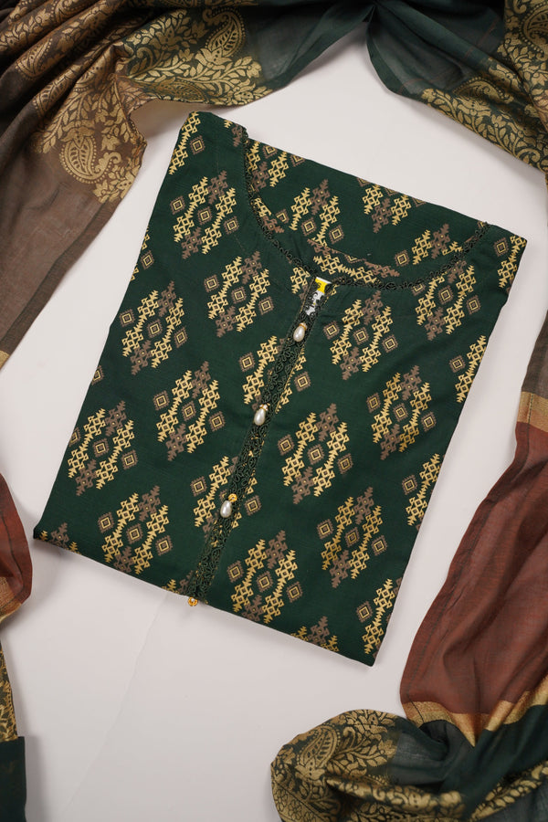Rozi - Exclusive Khaddar Outfit with Multani Shawl - Ready to Wear - Warm Fabric PD138