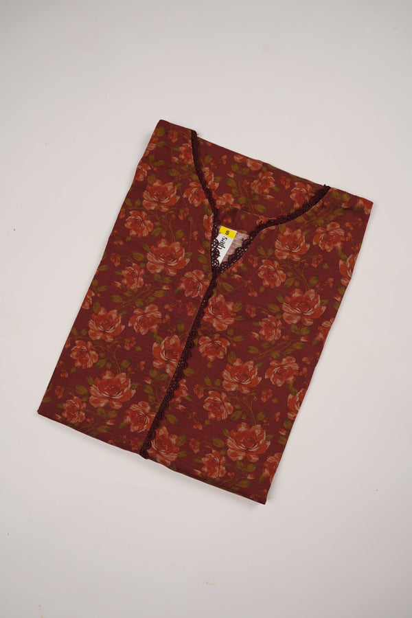 Rozi - Printed Linen Bana Dora Outfit - Ready to Wear PD139