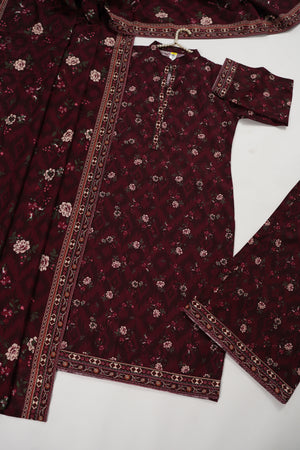 Rozi - Exclusive Khaddar Outfit with  Shawl - Ready to Wear SD572 Mehron