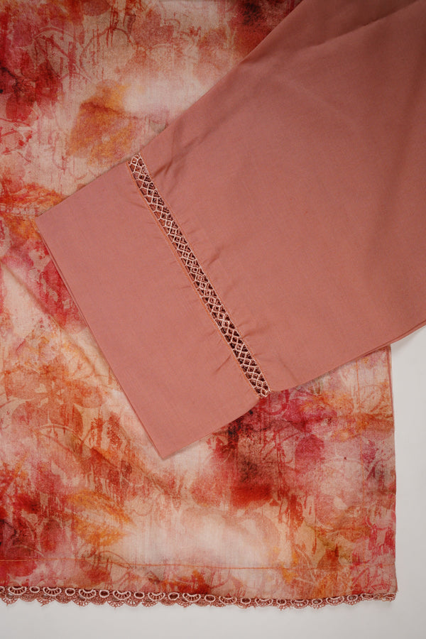Rozi - Cambric Cotton  Outfit with Shawl - Ready to wear PKD011