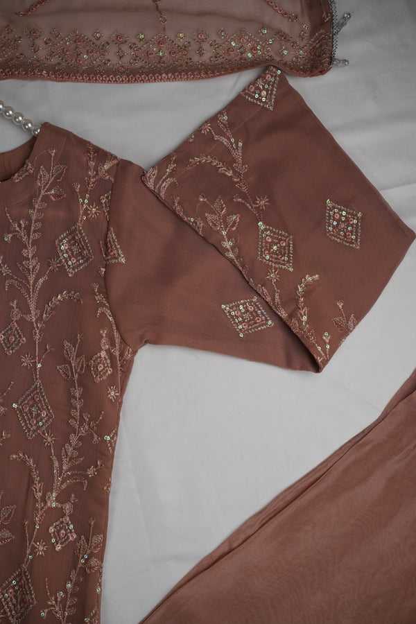 Husan e Jahan - Luxury Chiffon Suit with Chiffon Dupatta - Ready to Wear