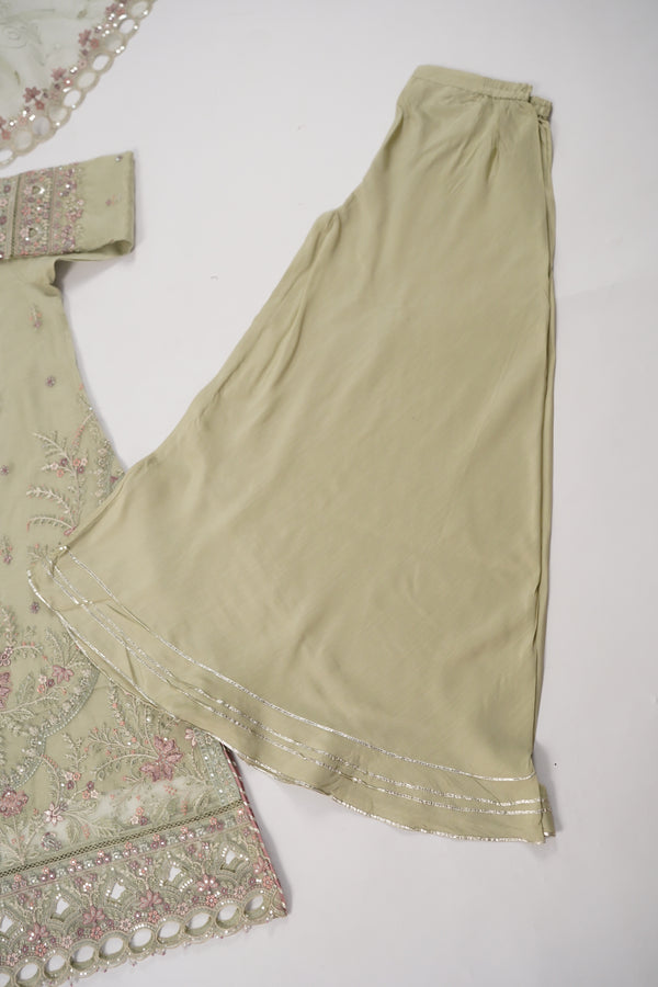 SadaBahar Originals  - Luxury Organza Outfit with Sharara  - Ready to Wear SD284