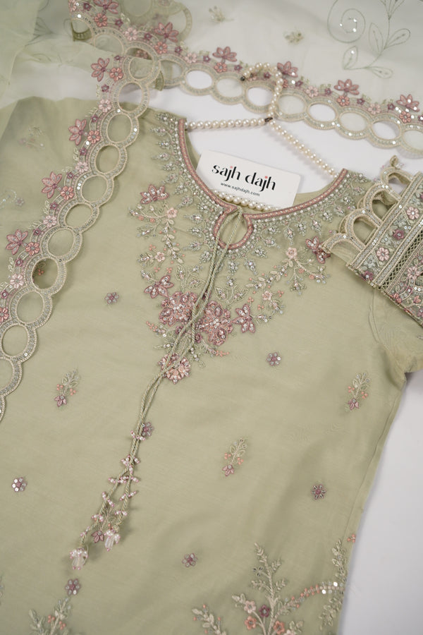 SadaBahar Originals  - Luxury Organza Outfit with Sharara  - Ready to Wear SD284