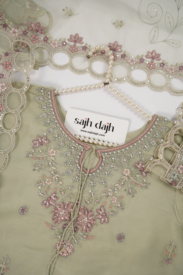 SadaBahar Originals  - Luxury Organza Outfit with Sharara  - Ready to Wear SD284