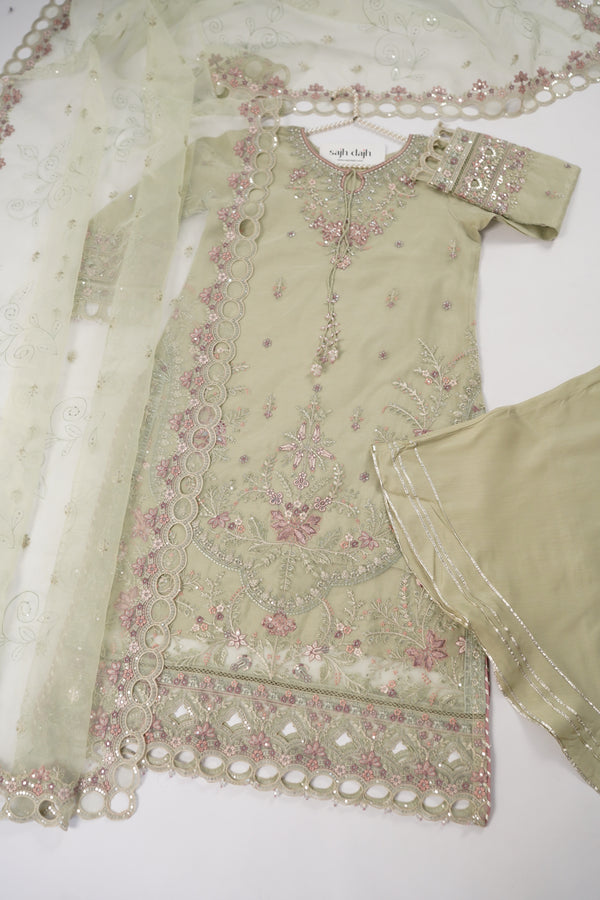 SadaBahar Originals  - Luxury Organza Outfit with Sharara  - Ready to Wear SD284