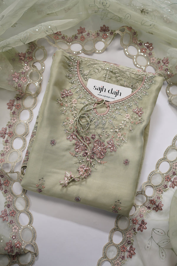 SadaBahar Originals  - Luxury Organza Outfit with Sharara  - Ready to Wear SD284