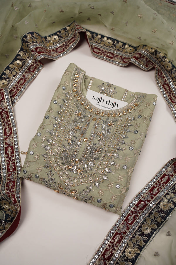 Tehwar - Luxury Organza Festive Collection with Gararah - Ready to Wear - Tehv9d2