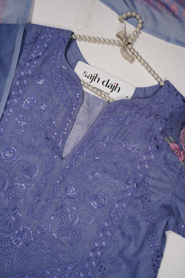 Bin Saeed Originals - Farshi Shalwar - Lawn Outfit with Chiffon Dupatta - Ready to wear PD054