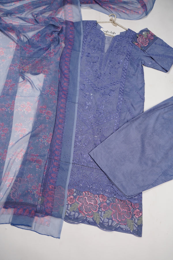 Bin Saeed Originals - Farshi Shalwar - Lawn Outfit with Chiffon Dupatta - Ready to wear PD054