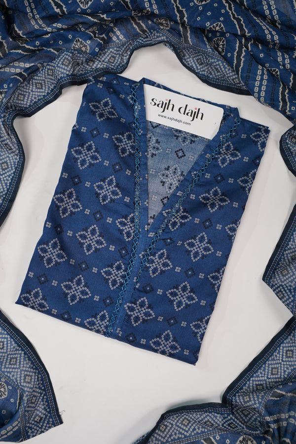 Bin Saeed Originals - Lawn Outfit with Lawn Dupatta - Ready to wear PD050
