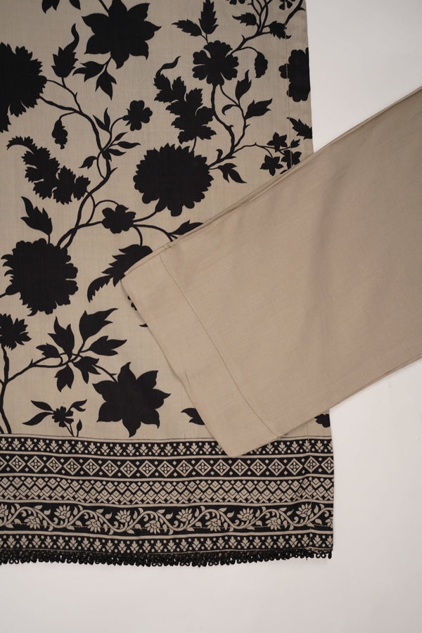 Rozi - Printed Linen  Outfit With Shawl  - Ready to Wear PD146