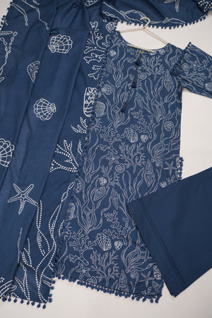 Rozi - Exclusive Khaddar Outfit with  Shawl - Ready to Wear - PD144
