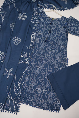 Rozi - Exclusive Khaddar Outfit with  Shawl - Ready to Wear - PD144 -SB