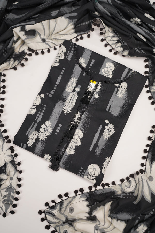 Rozi - Exclusive Khaddar Outfit with  Shawl - Ready to Wear - PD148