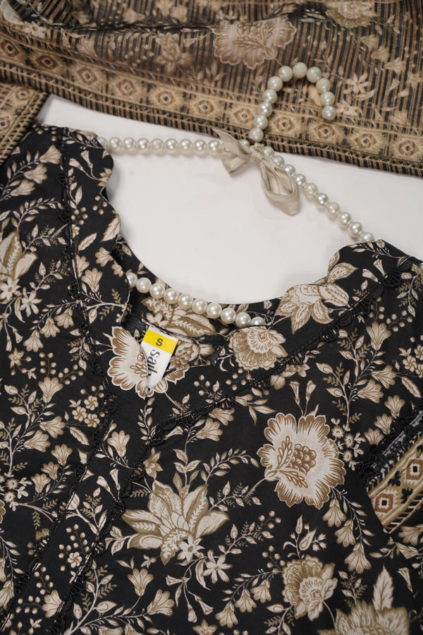 Rozi - Luxury Cotton Lawn Outfit With Voile Dupatta - Ready to Wear PD057