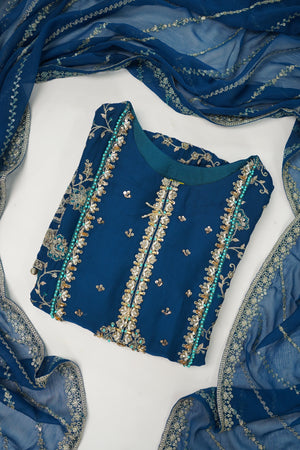 Husan e Jahan - Luxury Chiffon Outfit with Chiffon Dupatta & Gharara - Ready to Wear - V2 - Eid25 - 03 -SD