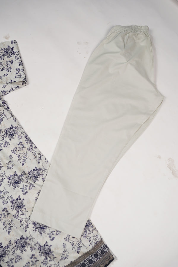 Rozi - Luxury Cotton Lawn Outfit With Voile Dupatta - Ready to Wear PD061