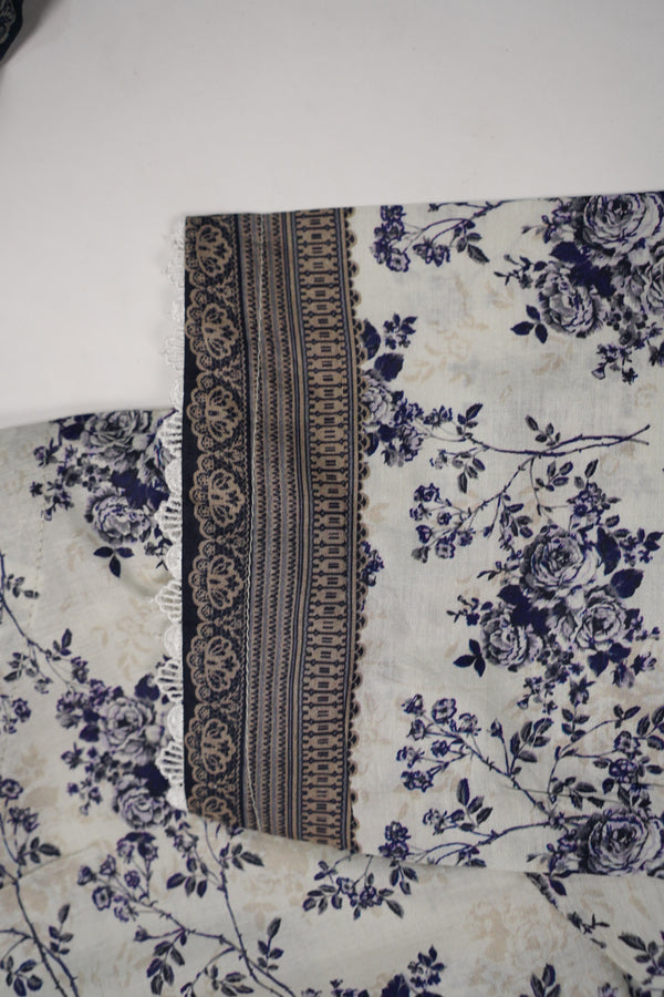 Rozi - Luxury Cotton Lawn Outfit With Voile Dupatta - Ready to Wear PD061