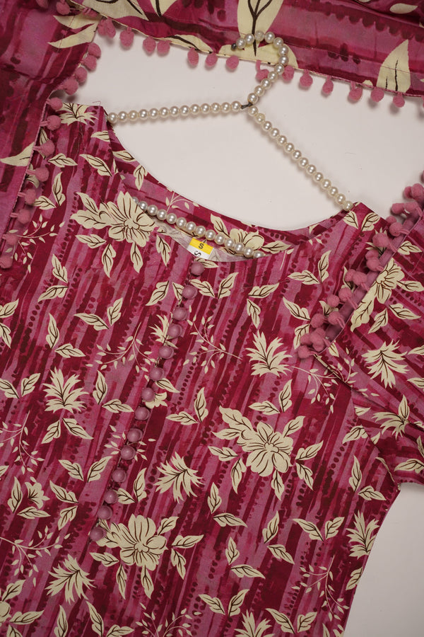 Rozi - Exclusive Khaddar Outfit with  Shawl - Ready to Wear - PD149