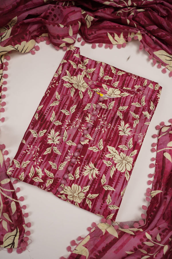 Rozi - Exclusive Khaddar Outfit with  Shawl - Ready to Wear - PD149