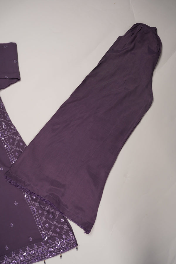 Husan e Jahan - Luxury Chiffon Outfit with Chiffon Dupatta And Plazzo - Ready to Wear- SB-HEJ-V6-D4