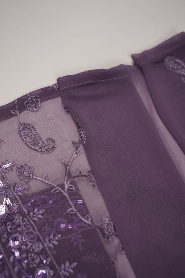 Husan e Jahan - Luxury Chiffon Outfit with Chiffon Dupatta And Plazzo - Ready to Wear- SB-HEJ-V6-D4