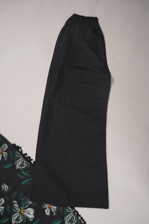 Rozi - Exclusive Khaddar Outfit with  Shawl - Ready to Wear - PD155 Black