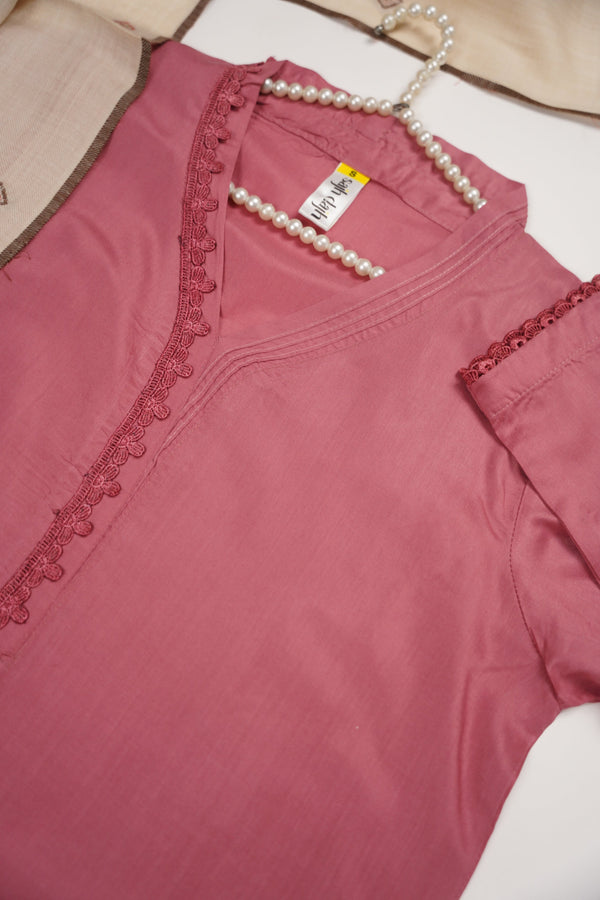 Rozi -  Kurta Style -Loose Fit Linen Outfit 2 Piece - Ready to Wear - SB-219