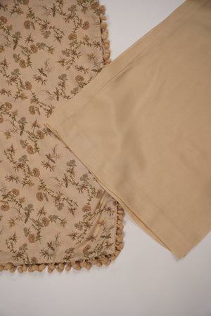 Rozi - Exclusive Karandi Outfit with  Shawl - Ready to Wear- SB-217