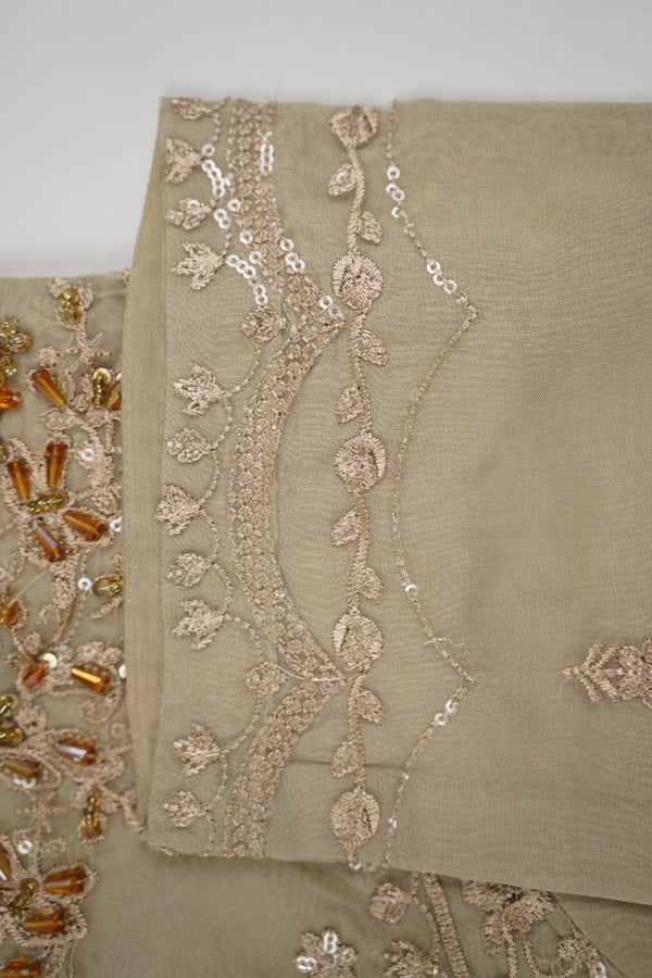 Rozi - Premium Embroidered Karandi Full Suit with Shawl - Warm Fabric - Winter Collection