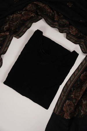 Rozi - Rozi - Luxury Velvet Outfit with Embroidered Pashmina Wool Shawl SB228