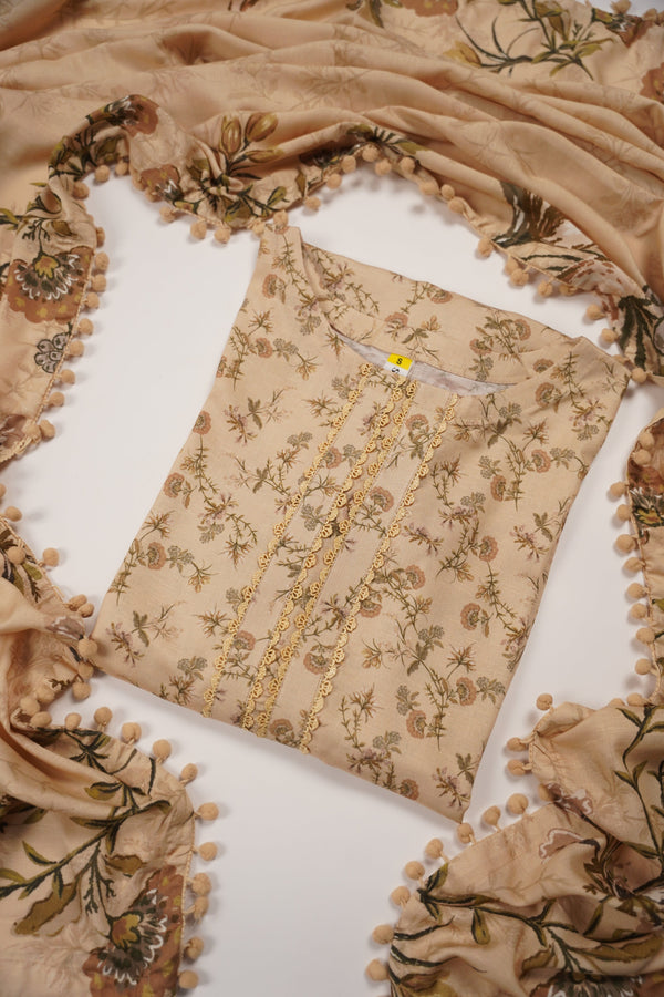 Rozi - Exclusive Karandi Outfit with  Shawl - Ready to Wear- SB-217