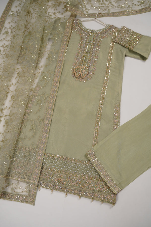 Tehwar - Luxury Organza Outfit with Organza Dupatta - Ready to Wear MC285- Eid Volume 4