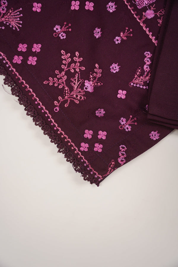 Rozi - Exclusive Embroidered Dhanak Outfit with Shawl - Ready to Wear - SB218