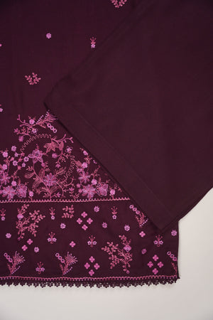 Rozi - Exclusive Embroidered Dhanak Outfit with Shawl - Ready to Wear - SB218
