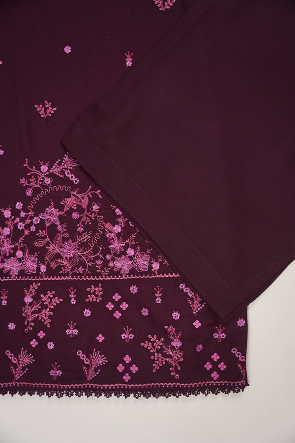 Rozi - Exclusive Embroidered Dhanak Outfit with Shawl - Ready to Wear - SB218