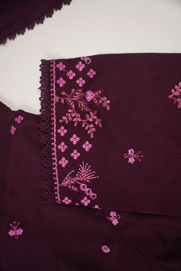 Rozi - Exclusive Embroidered Dhanak Outfit with Shawl - Ready to Wear - SB218