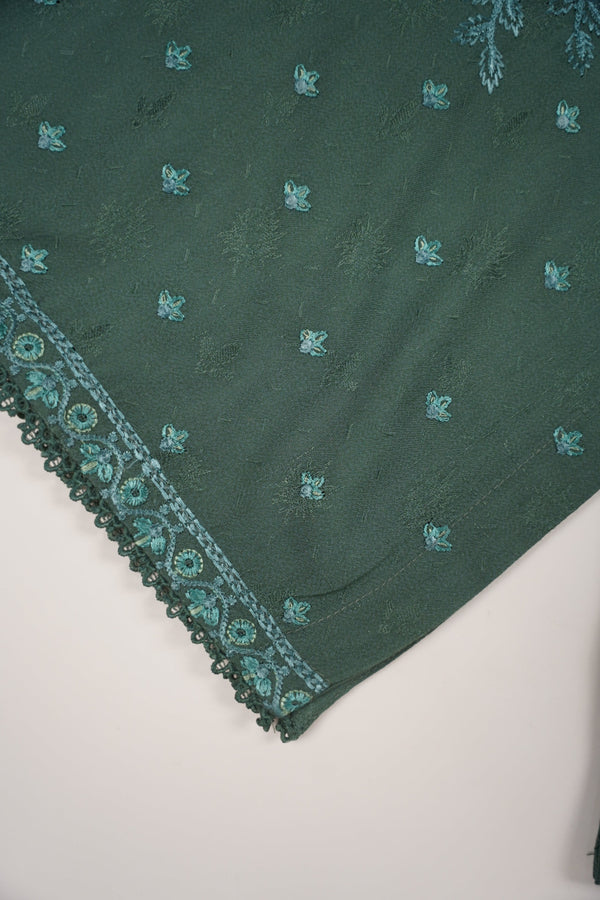 Rozi - Exclusive Embroidered Dhanak Outfit with Shawl - Ready to Wear - SB217