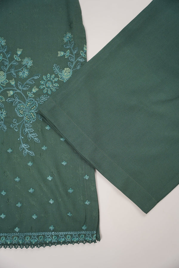 Rozi - Exclusive Embroidered Dhanak Outfit with Shawl - Ready to Wear - SB217