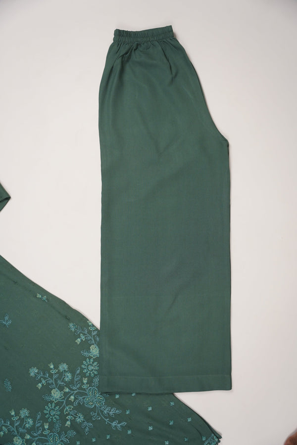 Rozi - Exclusive Embroidered Dhanak Outfit with Shawl - Ready to Wear - SB217