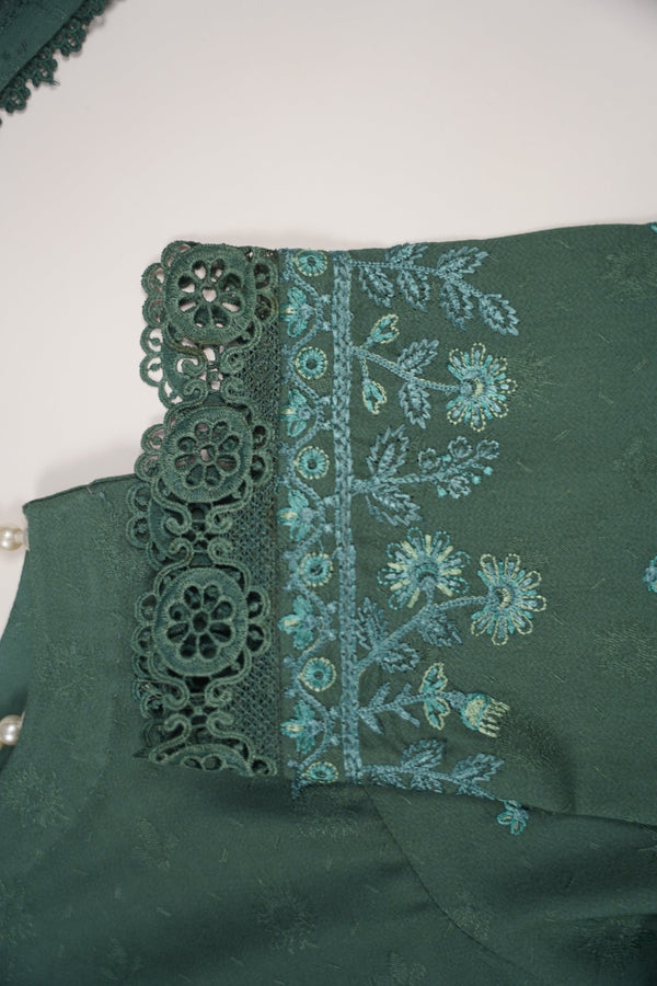 Rozi - Exclusive Embroidered Dhanak Outfit with Shawl - Ready to Wear - SB217