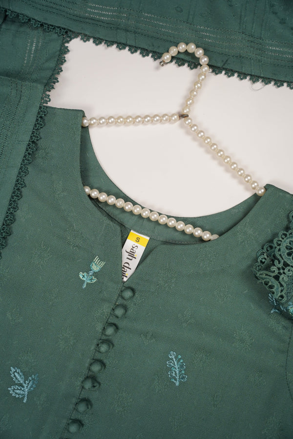 Rozi - Exclusive Embroidered Dhanak Outfit with Shawl - Ready to Wear - SB217