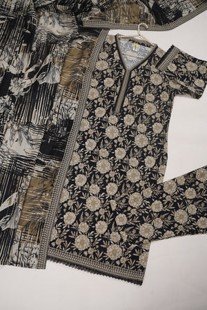 Bin Saeed by SajhDajh - Exclusive Khaddar Outfit with  Shawl - Ready to Wear - PD165