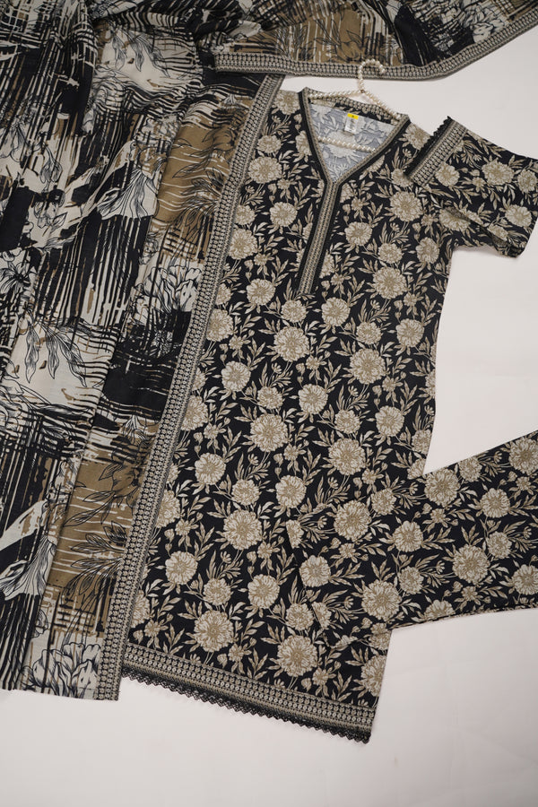 Bin Saeed by SajhDajh - Exclusive Khaddar Outfit with  Shawl - Ready to Wear - PD165