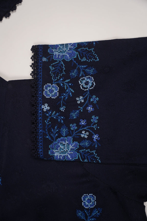 Rozi - Exclusive Embroidered Dhanak Outfit with Shawl - Ready to Wear - SB220