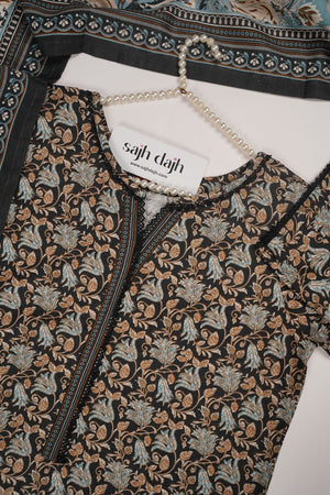 Bin Saeed Originals - Exclusive Khaddar Outfit with  Shawl - Ready to Wear - PD160