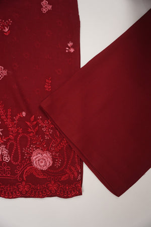 Rozi - Exclusive Embroidered Dhanak Outfit with Shawl - Ready to Wear - SB219